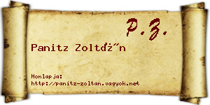 Panitz Zoltán névjegykártya
